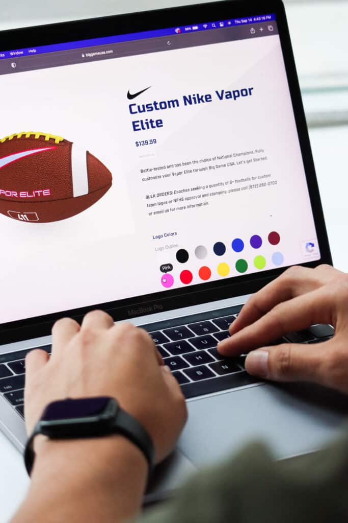 nike customization configurator webpage example