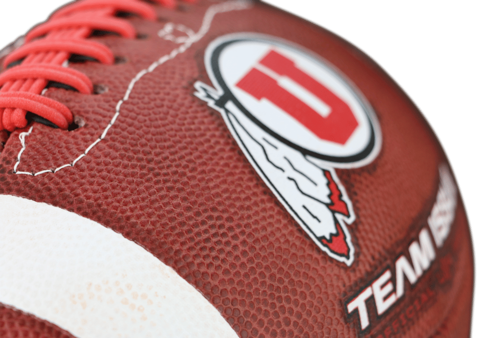 Close up of Utah Utes football